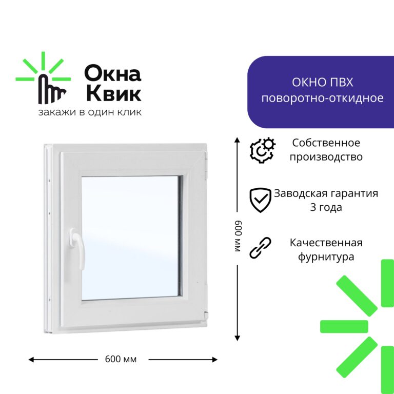 Окно пластиковое 600х600